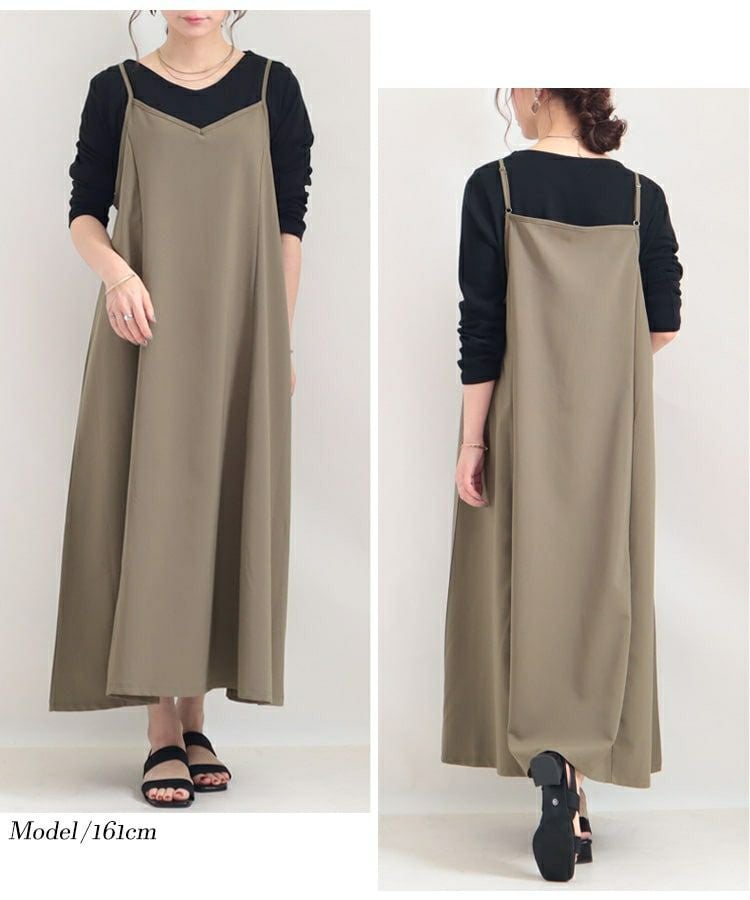 大きいサイズ レディース ビッグサイズ フレアキャミソールワンピース　maru-6453