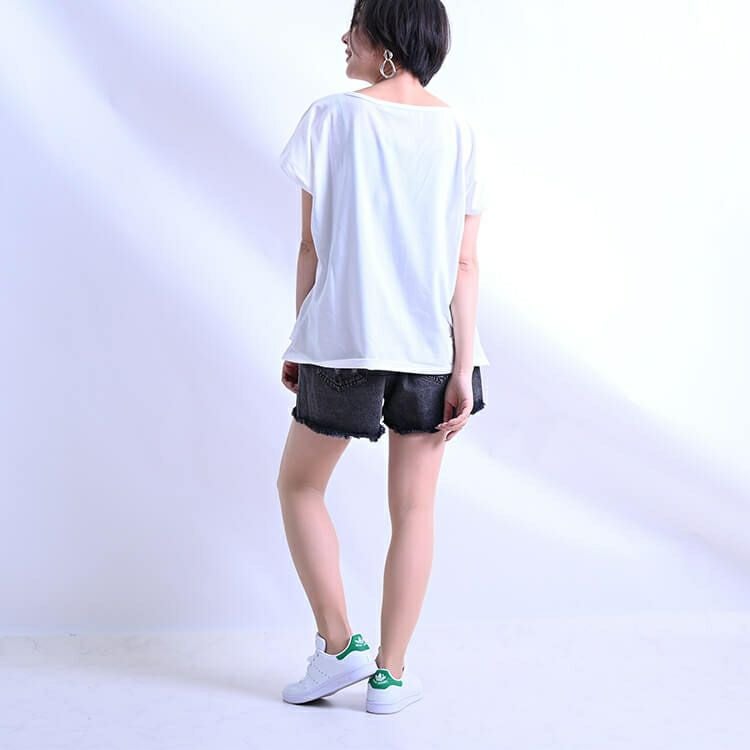 大きいサイズ レディース ビッグサイズ ブラックダメージデニムショートパンツ　goldy-611