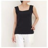 大きいサイズ レディース ビッグサイズ インナー隠しスクエアネックタンクトップ　wk-0228 【メール便可】 ブラック