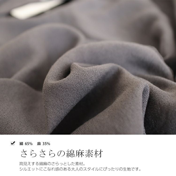 大きいサイズ レディース 綿麻混コクーンシルエットワンピース　goldy-652