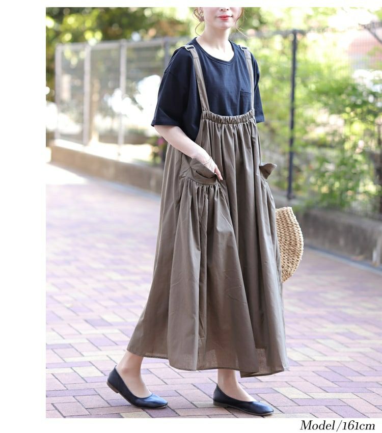 大きいサイズ レディース サロペットワンピース　sw-0359