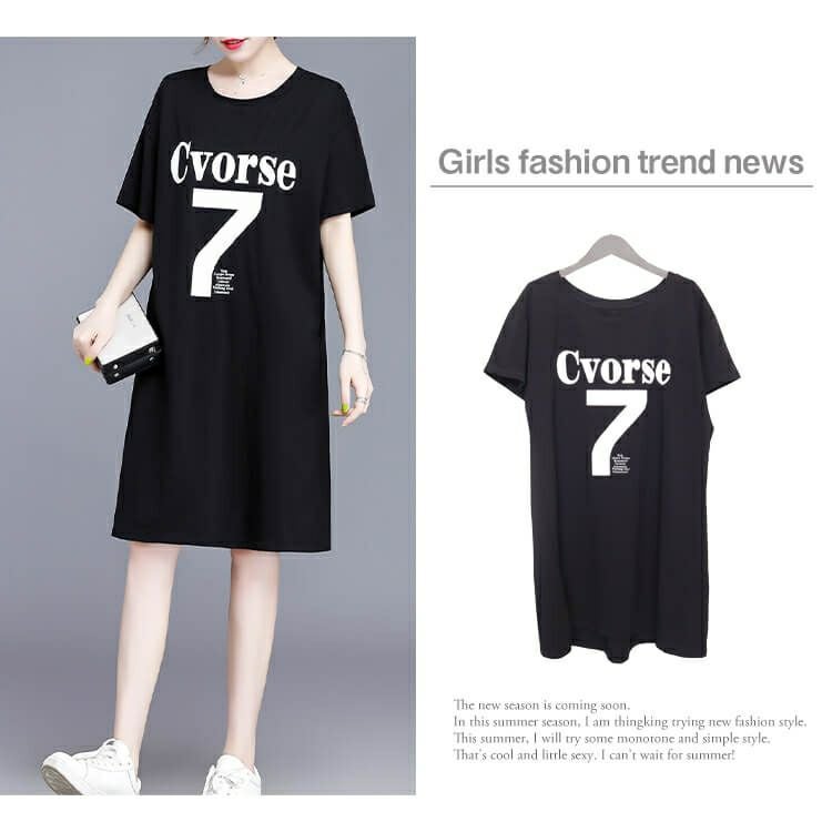 大きいサイズ レディース 背面デザインＴシャツワンピース　goldy-667