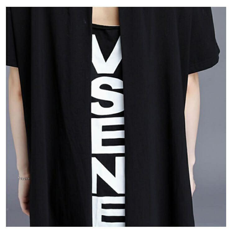 大きいサイズ レディース 背面デザインＴシャツワンピース　goldy-667