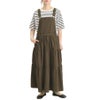 大きいサイズ レディース ティアードサロペットスカート　wc-0244 カーキ