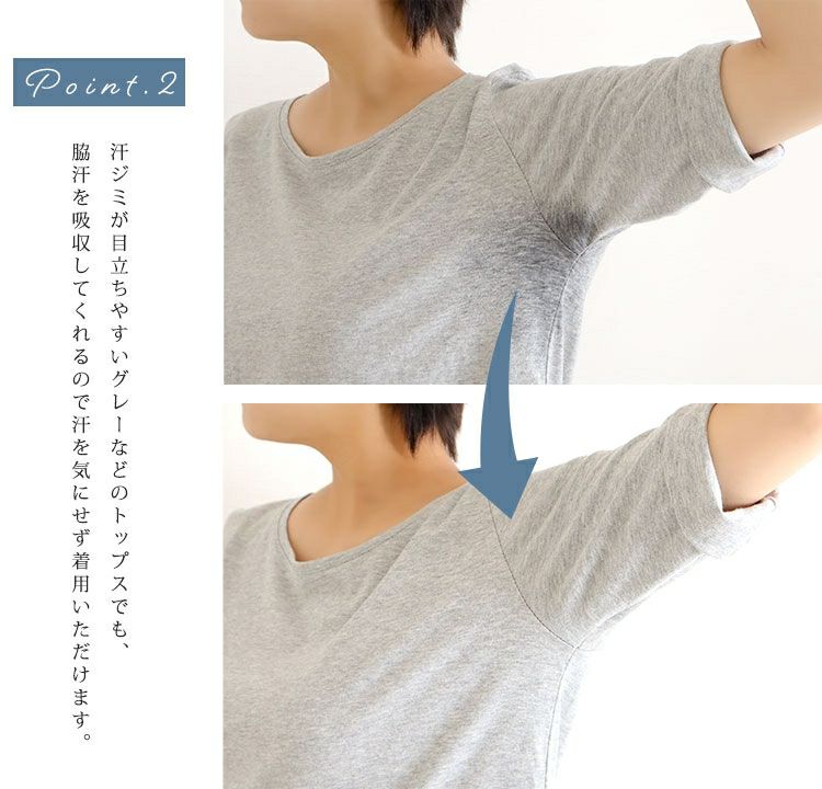 大きいサイズ レディース 汗脇パッド付きインナー　mo-008 【メール便可】