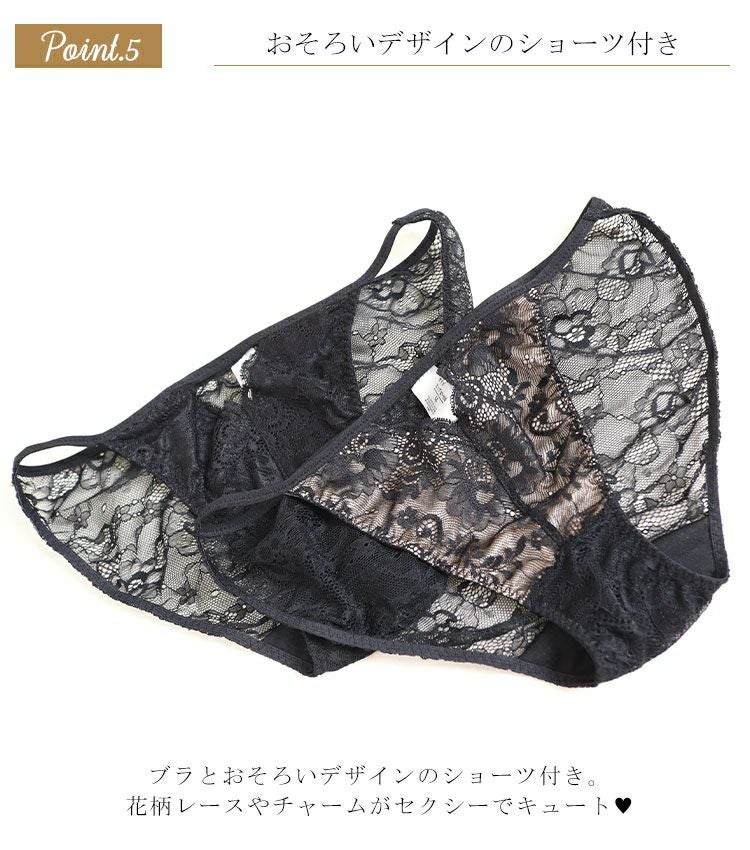 大きいサイズ レディース カシュクールデザインブラジャー＆ショーツセット　nima-j3275