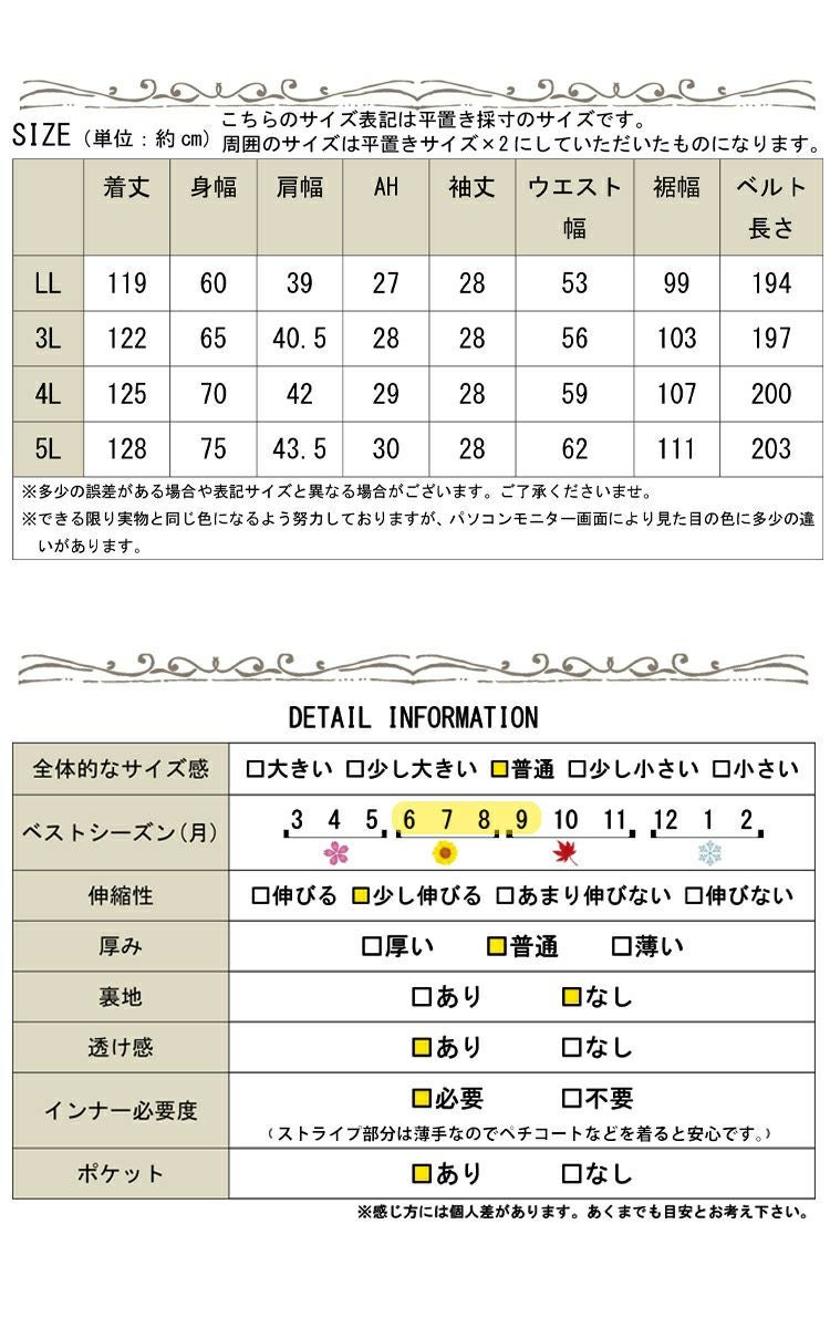 大きいサイズ レディース マルチストライプ柄シャツワンピース　jp324