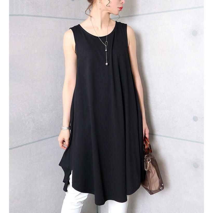 大きいサイズ レディース ノースリーブチュニックワンピース cast