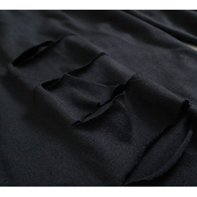 大きいサイズ レディース カッティングブラックレギンス　goldy-679 【メール便可】