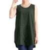 大きいサイズ レディース 裾布帛フェイクタンク　cros-130058 カーキ
