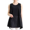 大きいサイズ レディース 裾布帛フェイクタンク　cros-130058 ブラック
