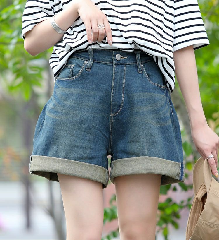 大きいサイズ レディース ロールアップショートパンツ　tkb-141461305