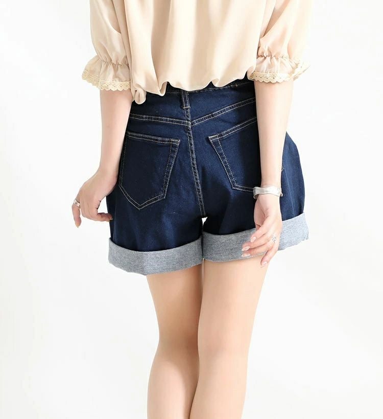 大きいサイズ レディース ロールアップショートパンツ　tkb-141461305