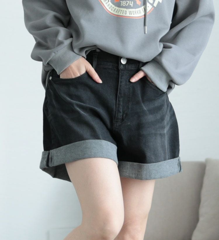 大きいサイズ レディース ロールアップショートパンツ　tkb-141461305