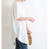 大きいサイズ レディース 太リブＶネックオーバーチュニック　bai-0062 オフホワイト