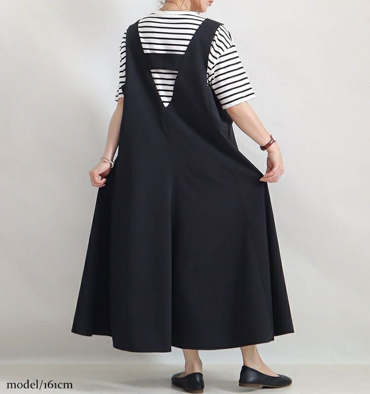 大きいサイズ レディース Ａラインフレアロングワンピース　nw-21015