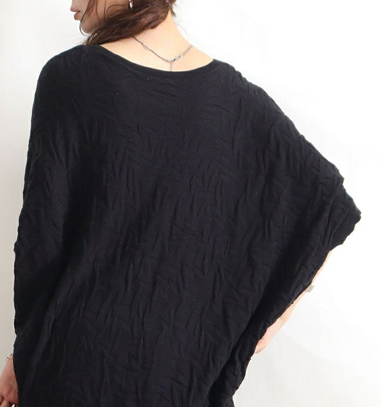 大きいサイズ レディース Vネックドルマンサマーニットチュニック　gold847