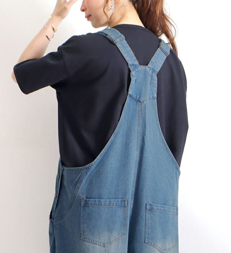 大きいサイズ レディース デニムサロペットパンツ　jp325