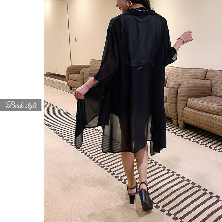 大きいサイズ レディース シースルーサマーカーディガン　goldy-711 【メール便可】