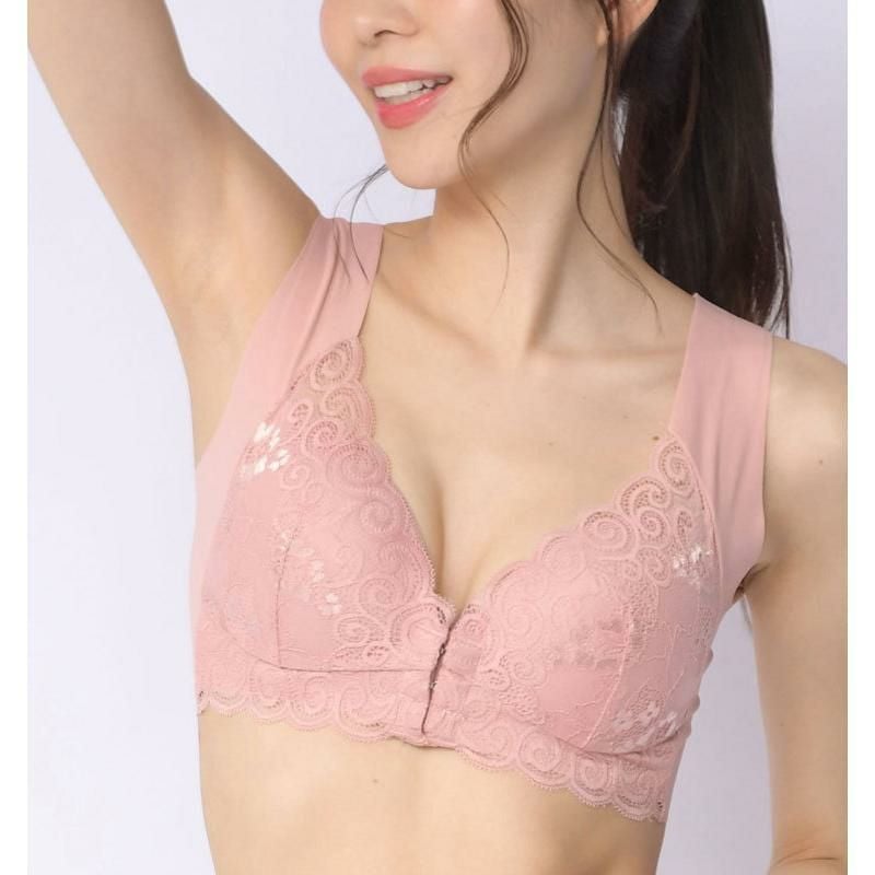 大きいサイズ レディース シームレスヘムブラジャー　nima-hm01 ピンク