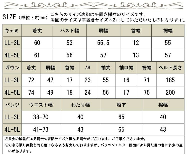 大きいサイズ レディース ラグジュアリールームウェア　jp357
