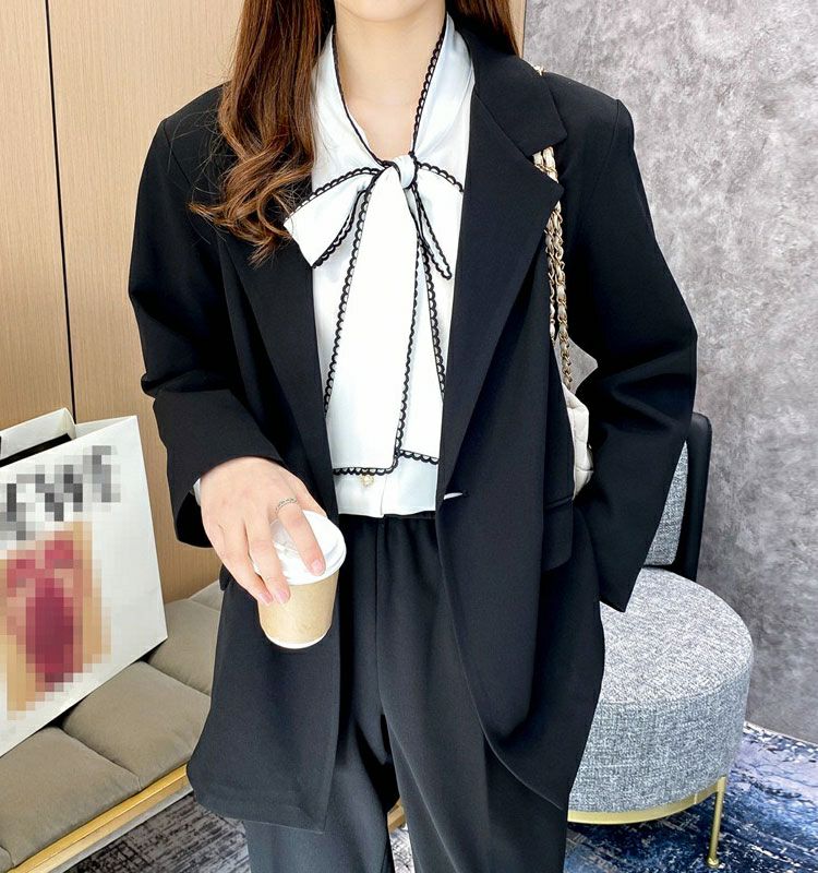 大きいサイズ レディース 首元リボンフリルブラウス　goldy-756