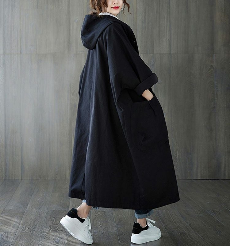 大きいサイズ レディース フード付きロングコート　goldy-754