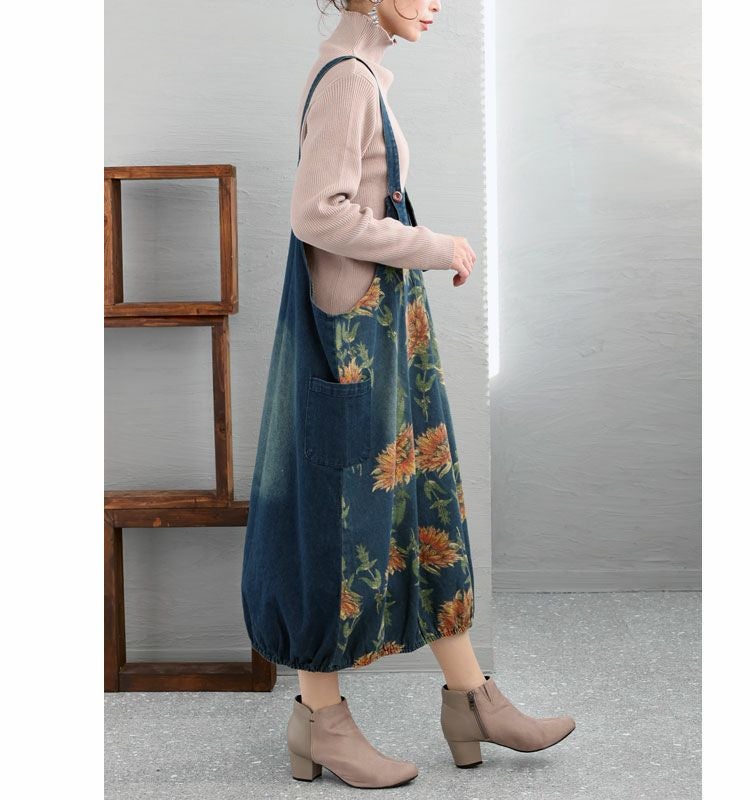 大きいサイズ レディース コクーンシルエットデニムワンピース　nhoe-210640