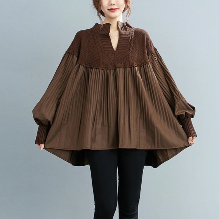 大きいサイズ レディース 異素材ミックスカットソー　goldy-752