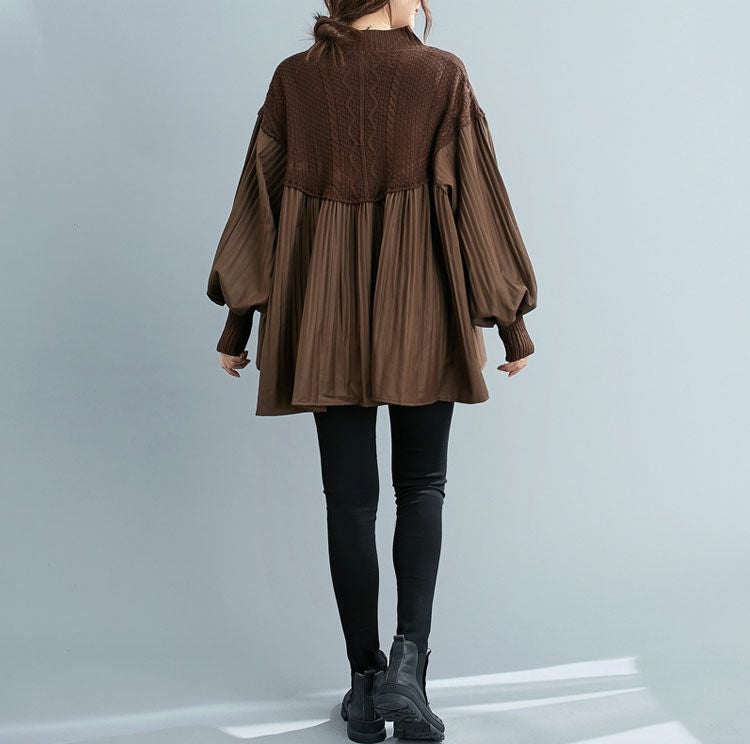 大きいサイズ レディース 異素材ミックスカットソー　goldy-752