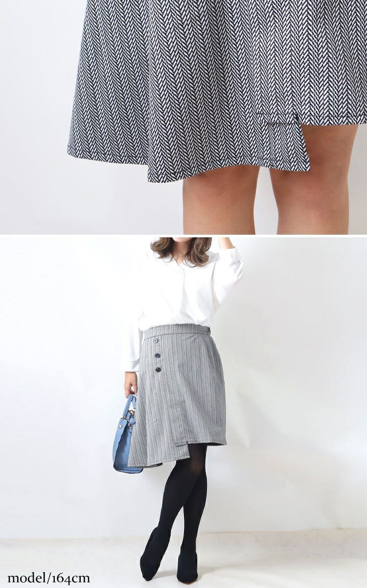 大きいサイズ レディース アシメタックミニスカート　fem-181