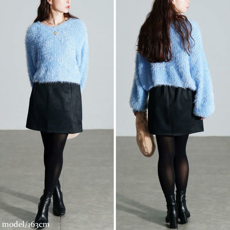 大きいサイズ レディース スリット入りスエードミニタイトスカート　fem-172