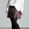 大きいサイズ レディース スリット入りスエードミニタイトスカート　fem-172 ダークブラウン