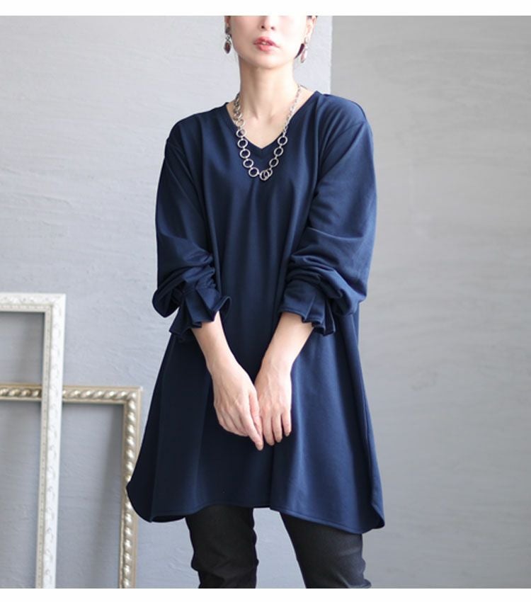 大きいサイズ レディース キャンディースリーブVネックカットソー　bai-0076