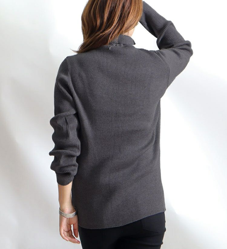 大きいサイズ レディース タートルネックリブニット　wn-0117