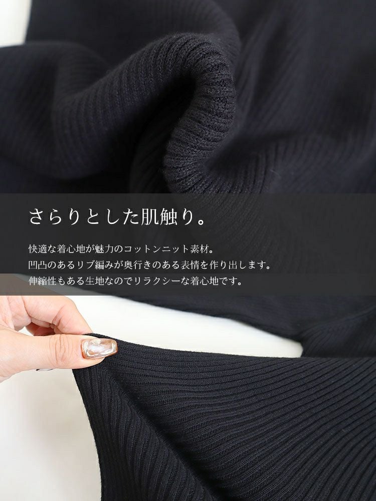 大きいサイズ レディース タートルネックリブニット　wn-0117