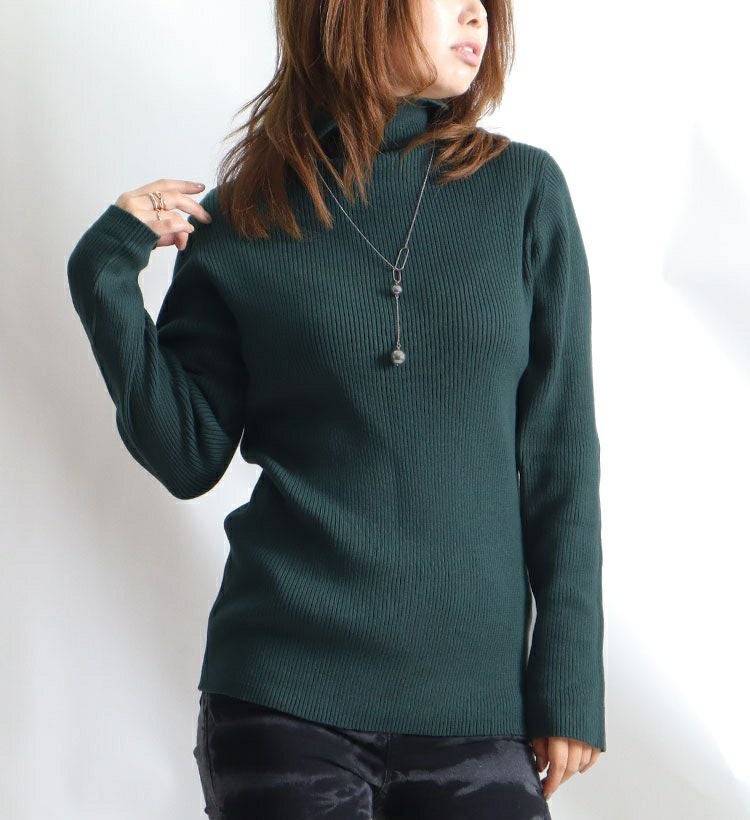 大きいサイズ レディース タートルネックリブニット　wn-0117