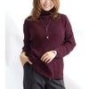 大きいサイズ レディース タートルネックリブニット　wn-0117 バーガンディ