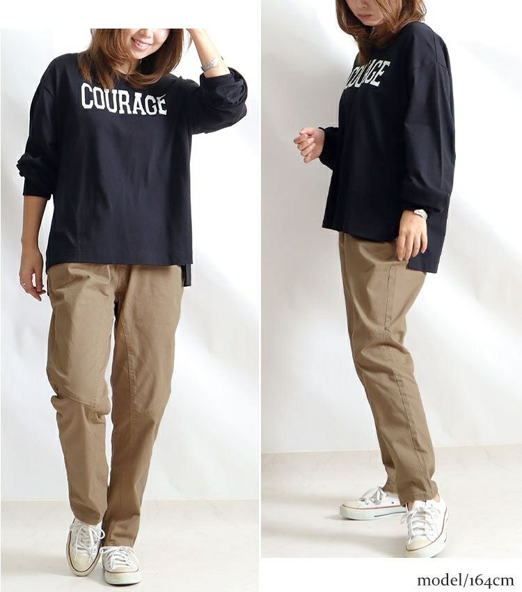 大きいサイズ レディース ウエストリブツイルサルエルパンツ　wc-0229