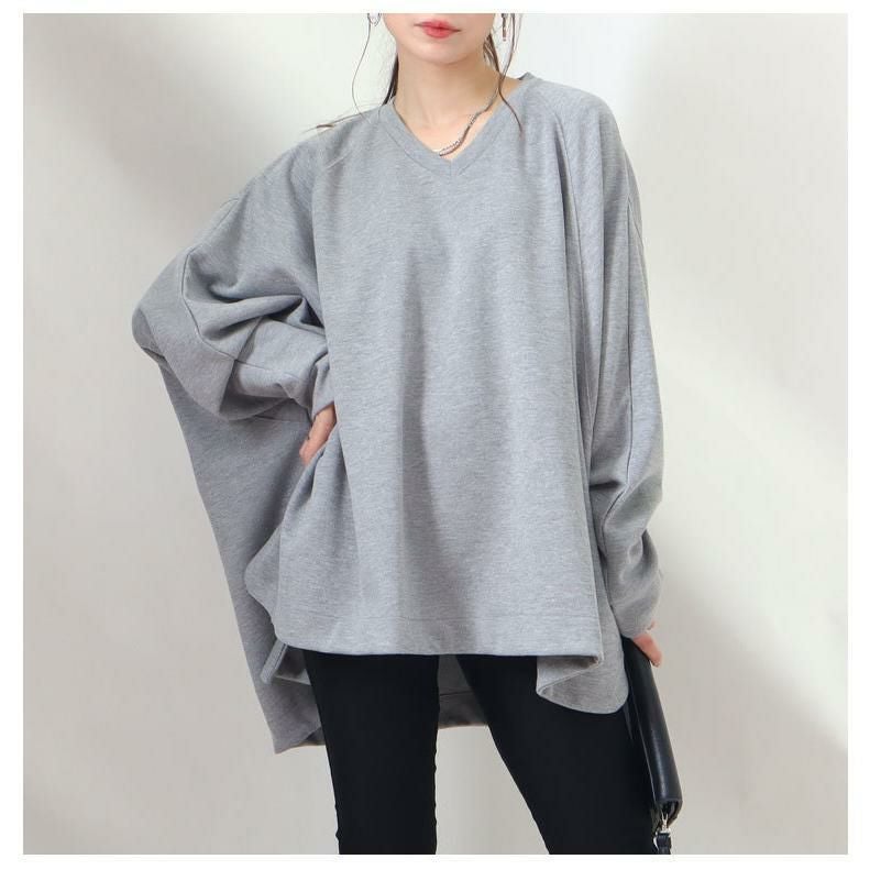 大きいサイズ レディース ダンボールニットプルオーバー　sw-0408 グレー