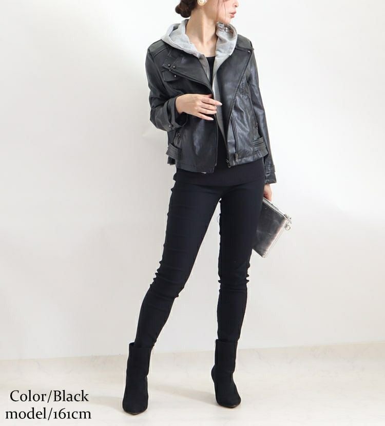 大きいサイズ レディース ライダースジャケット　goldy-769