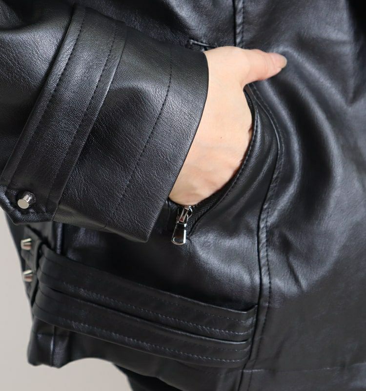 大きいサイズ レディース ライダースジャケット　goldy-769