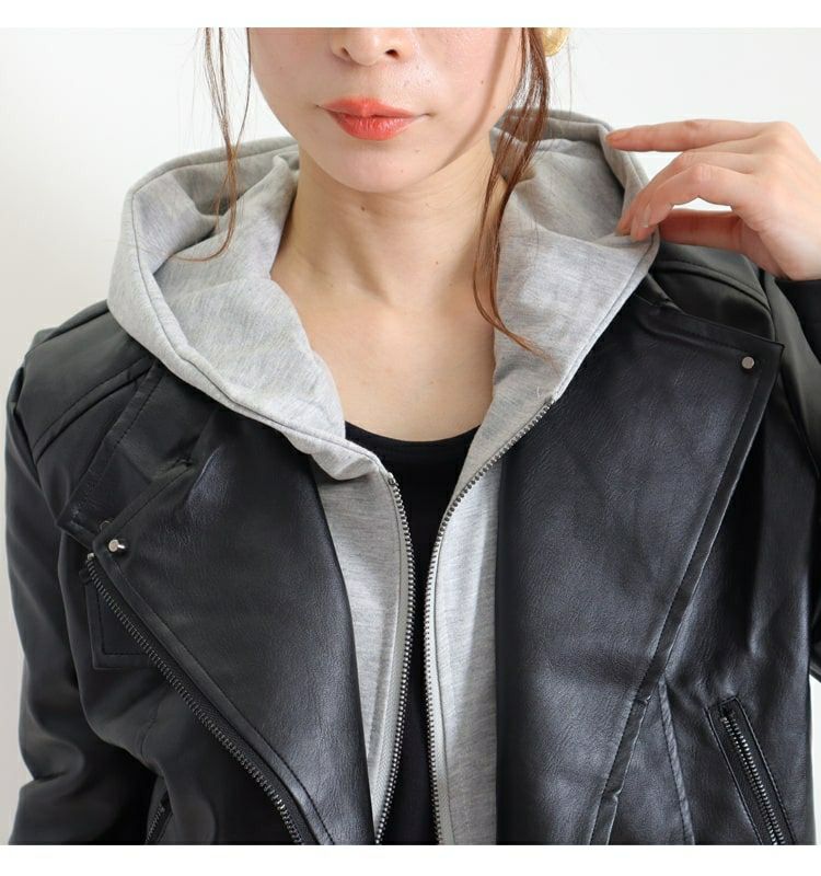 大きいサイズ レディース ライダースジャケット　goldy-769