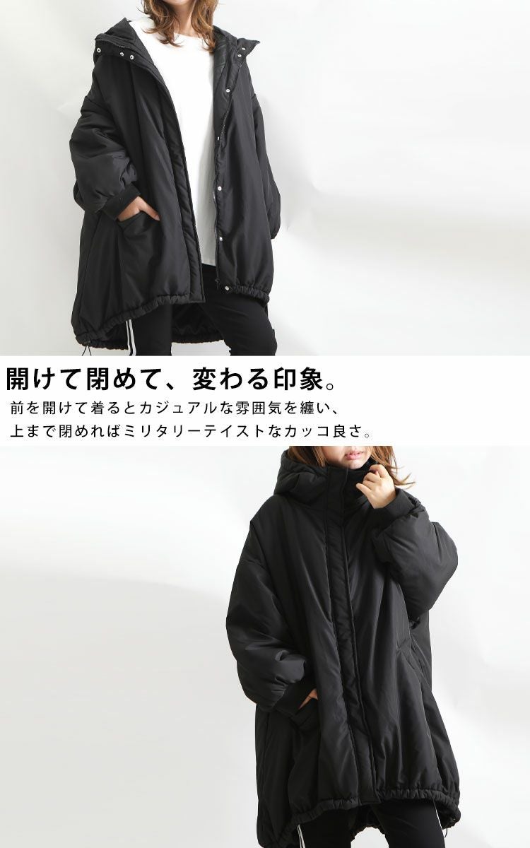 大きいサイズ レディース 中綿モンスターパーカーコート　sada-6703