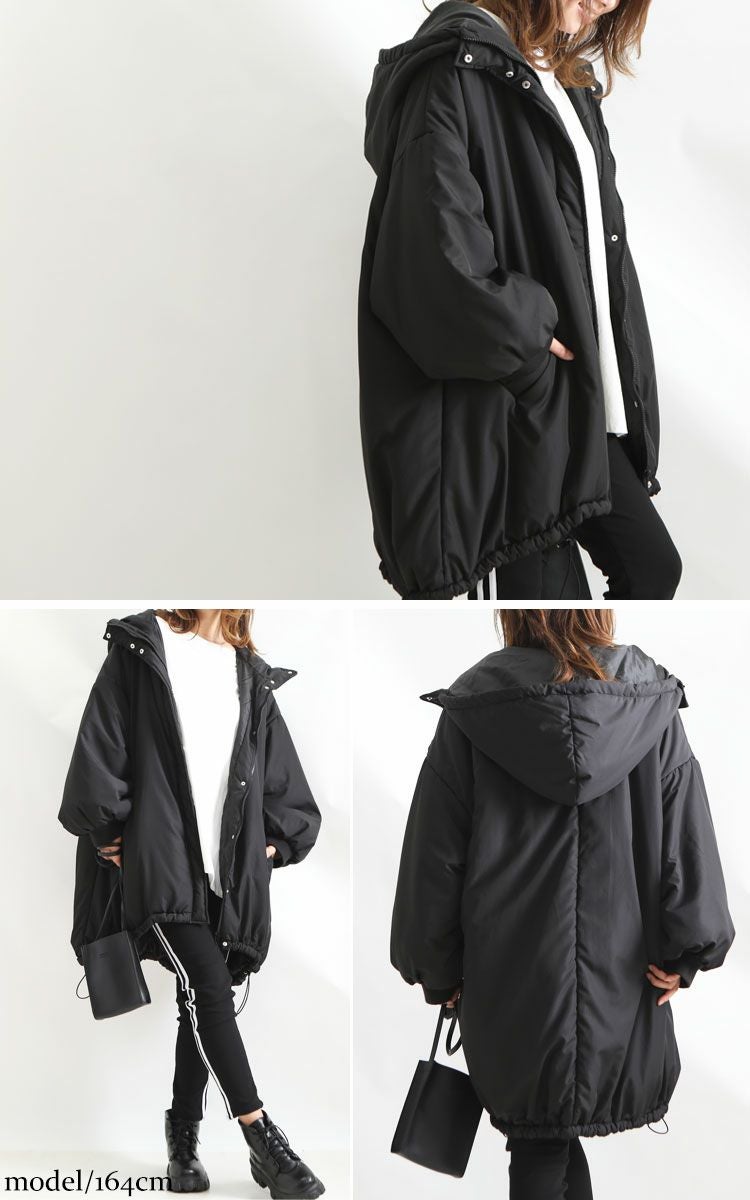 大きいサイズ レディース 中綿モンスターパーカーコート　sada-6703