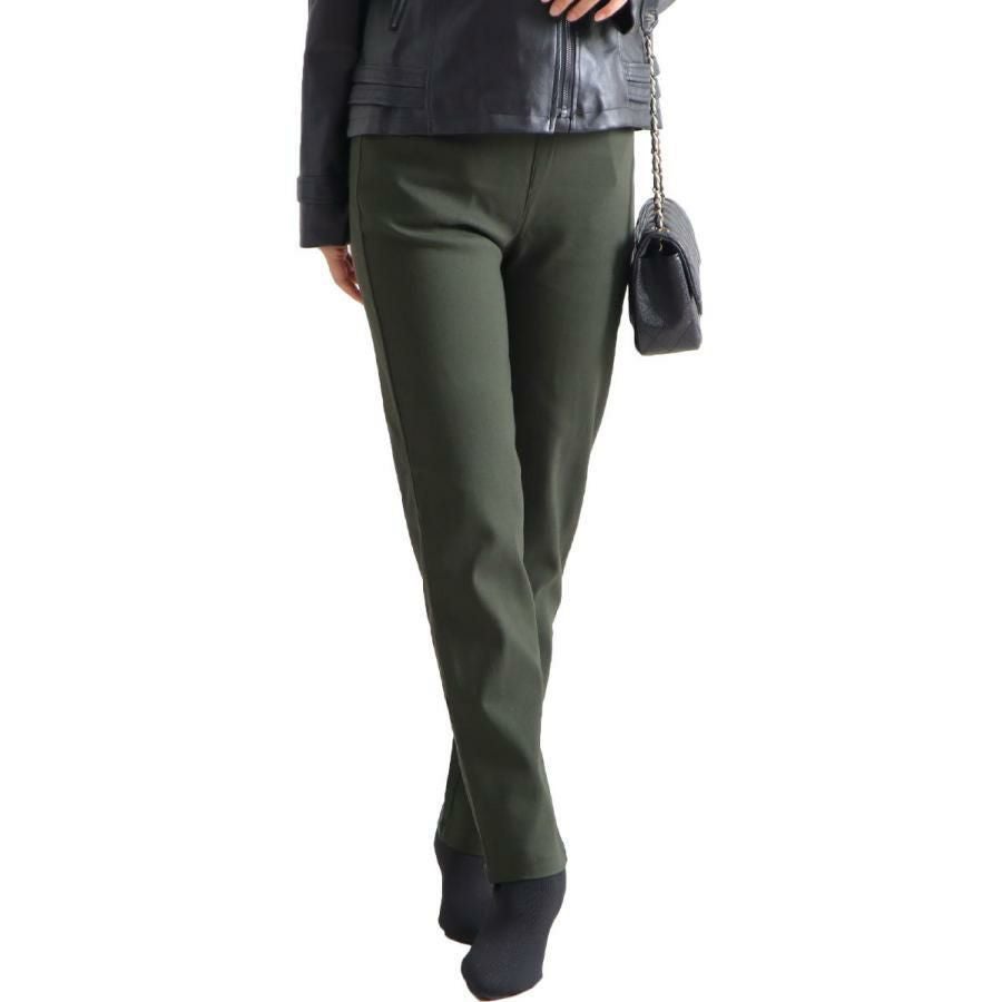 大きいサイズ レディース ストレッチツイルストレートパンツ 【低身長さんサイズ有】　jp381s カーキ（股下76cm）