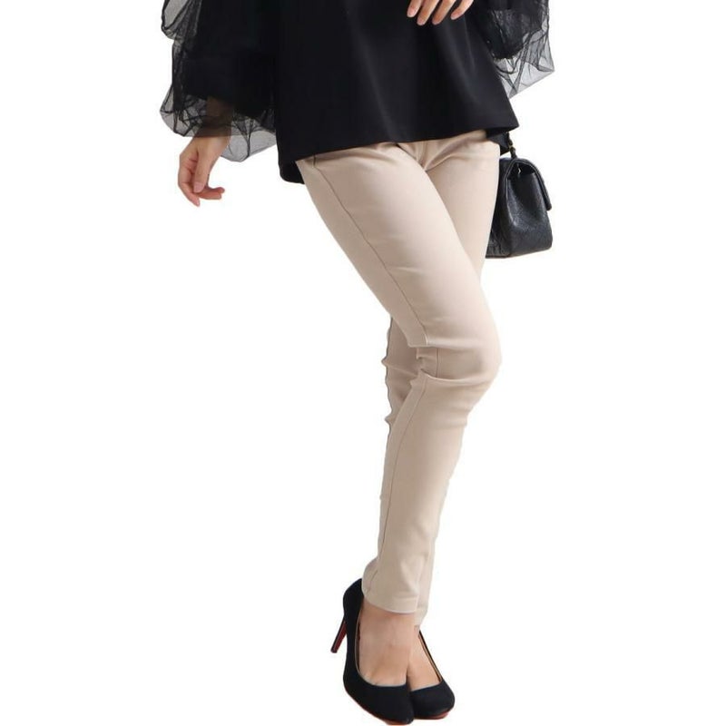 大きいサイズ レディース ストレッチツイルスキニーパンツ 【低身長さんサイズ有】 jp381 ベージュ（股下76cm）