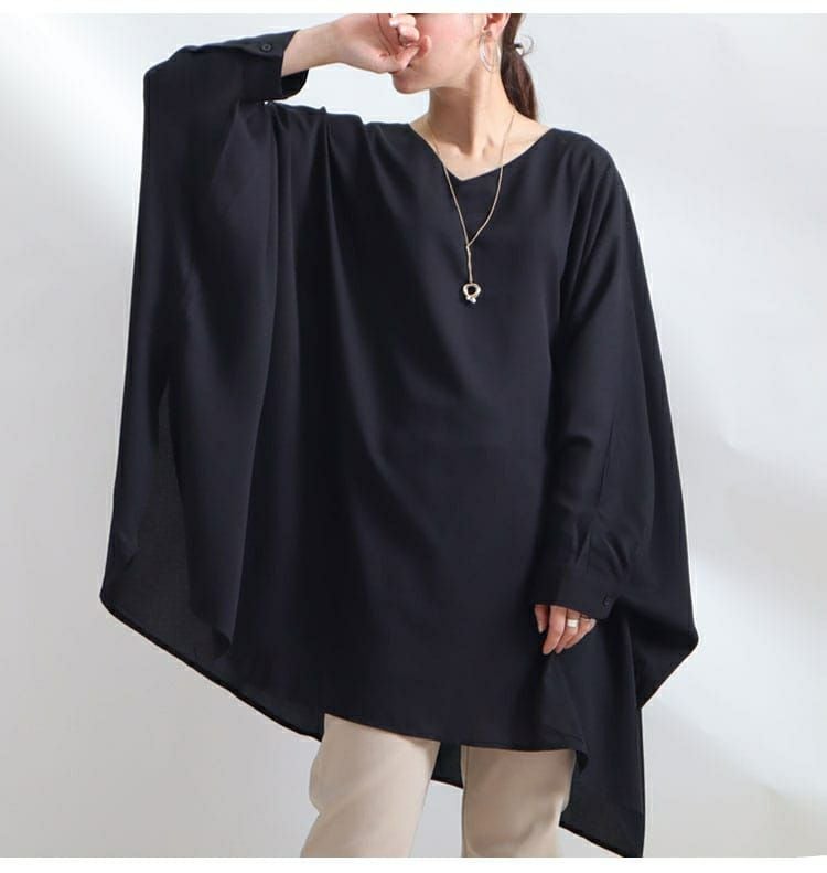 大きいサイズ レディース ジョーゼットドルマンチュニック　sw-0423