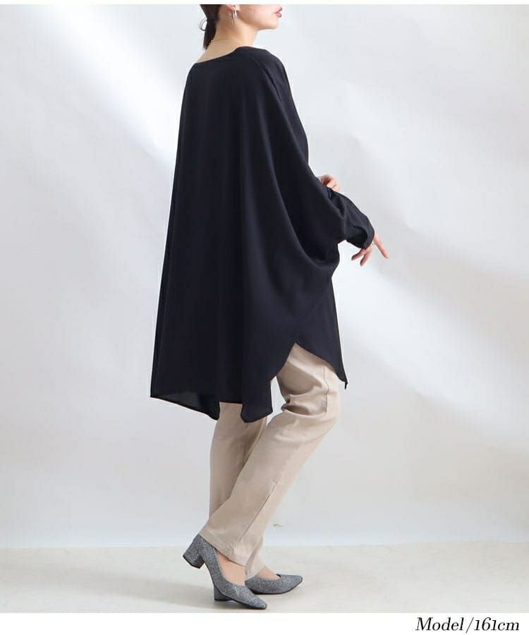大きいサイズ レディース ジョーゼットドルマンチュニック　sw-0423