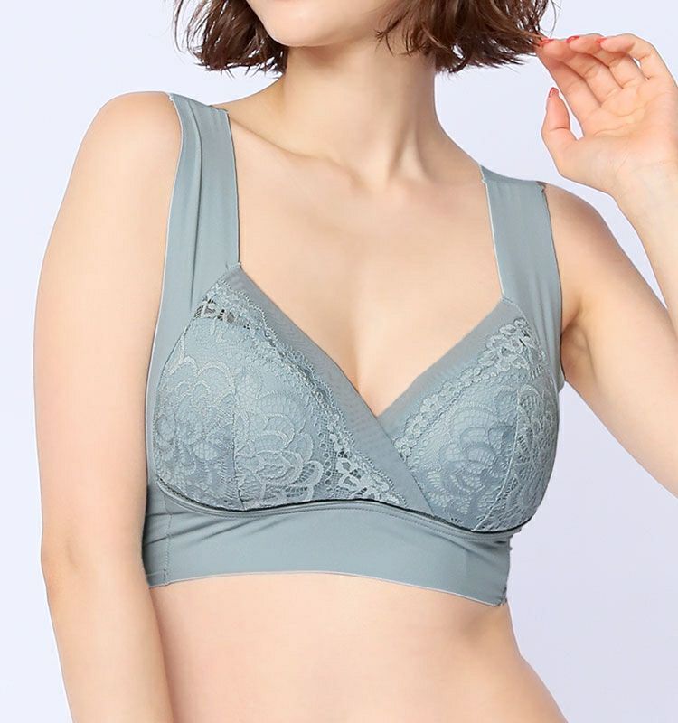 大きいサイズ レディース カシュクールヘムノンワイヤーブラジャー　nima-hm-02